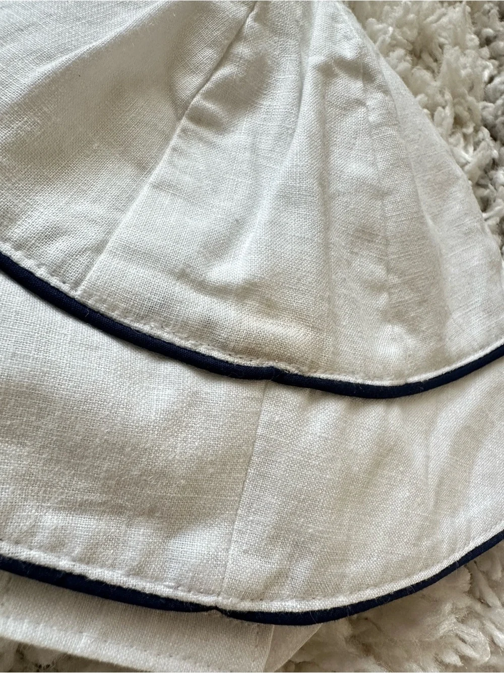 Janie and Jack baby girls navy style summer sunhat white 3-6 months